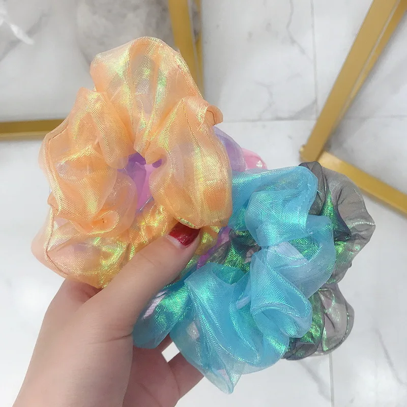 Женские блестки для волос Галстуки блестящие Scrunchies девочек сапоги на резиновой