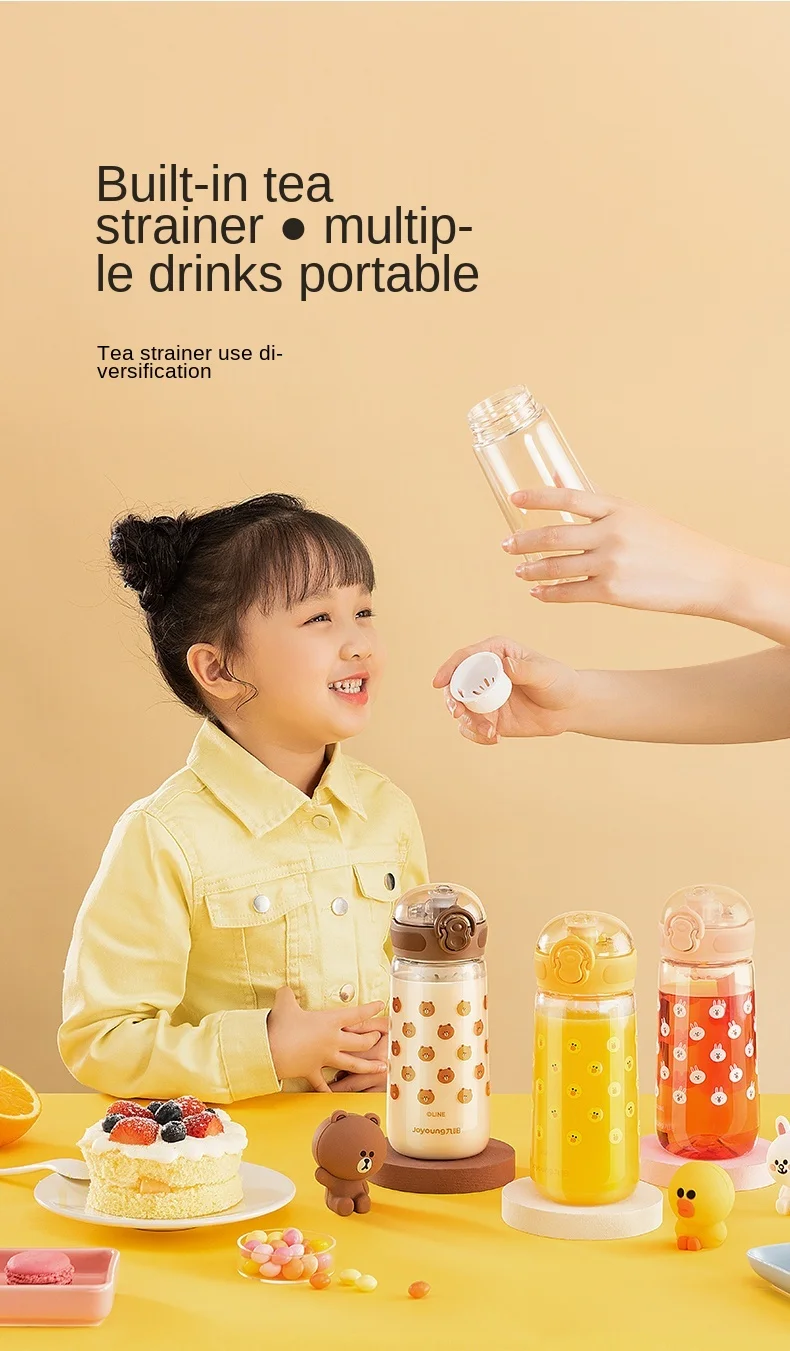 

zq Water Cup Female Portable Plastic Sports Summer Tumbler Primary School Student Cute Children Cup