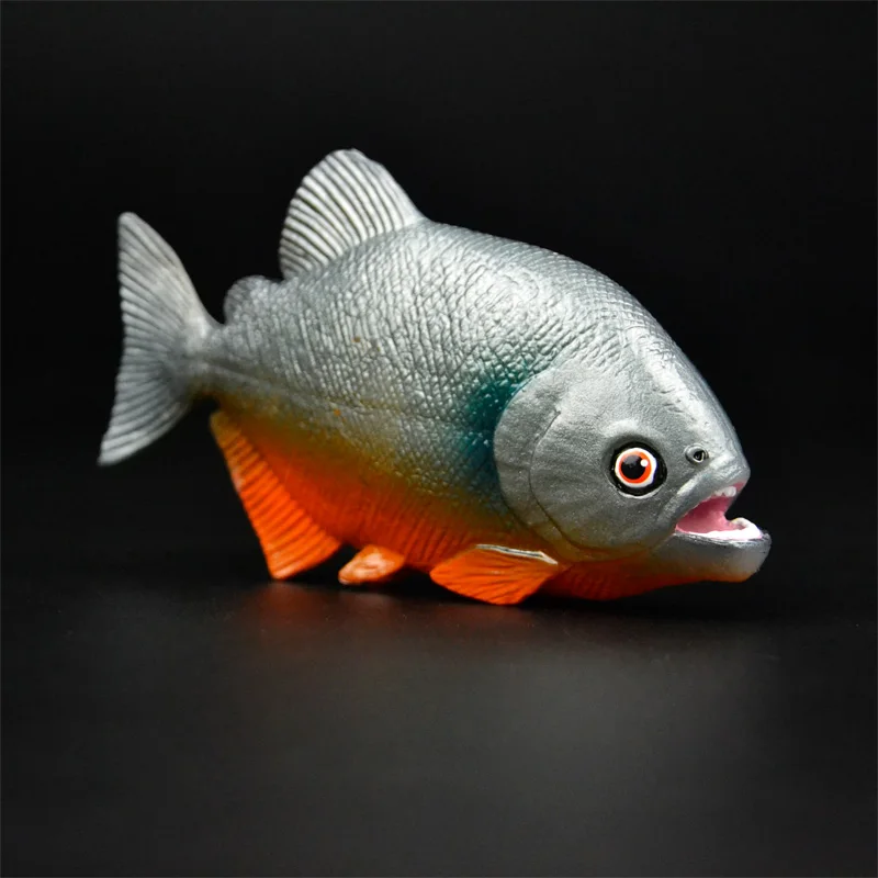 Оригинальные наборы животных океанов sealife, синий кит, Акула, челюсти, тигр, Кит-убийца, leatback, Детская обучающая игрушка, детский подарок - Цвет: 12cm piranha