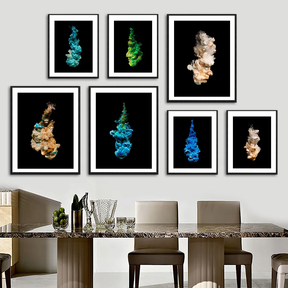 

Abstract Modern Colorful Paint Canvas Painting Wall Art Scandinavian Nordic Posters and Prints Pictures Living Room Decoration