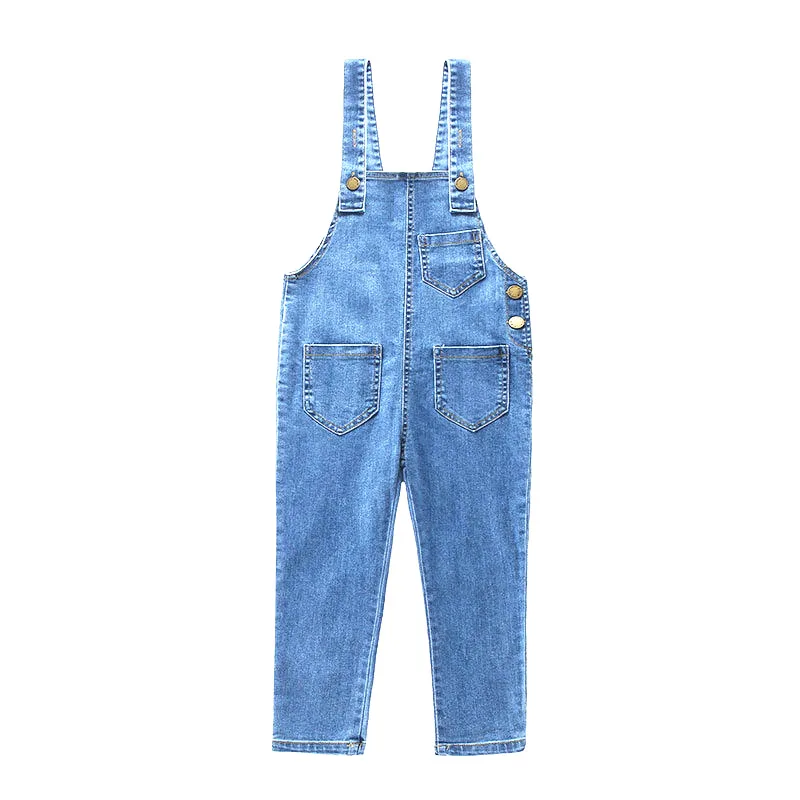 Light Blue Комбинезон для подростков; детские комбинезоны; джинсовые комбинезоны для девочек; джинсы для маленьких девочек; джинсовые комбинезоны на подтяжках; стильная одежда для малышей - Цвет: Light Blue