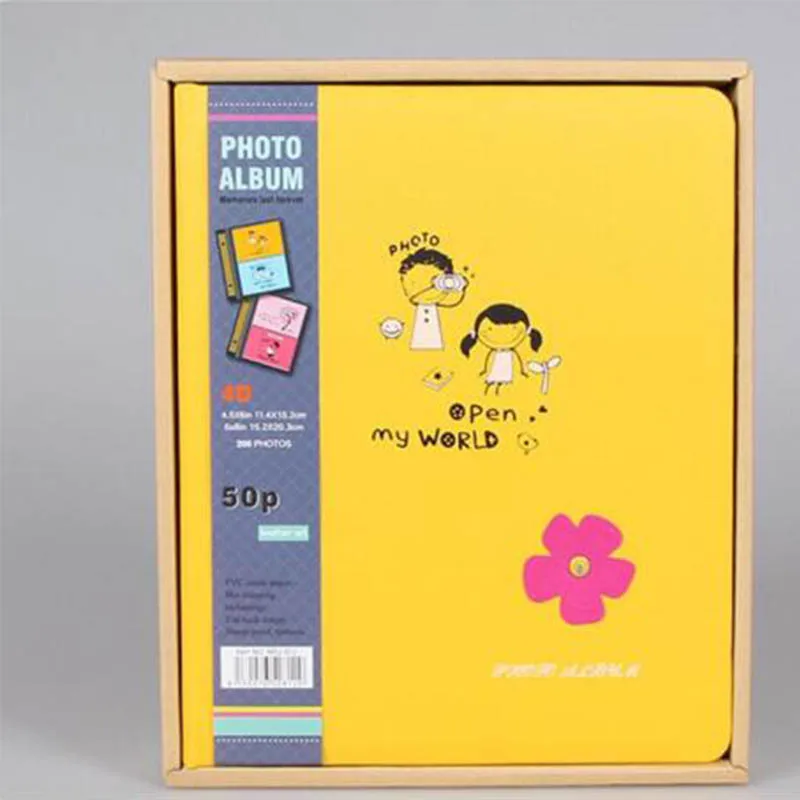 Casegrace детский фотоальбом Большой 200 листов смешанный тип мультфильм семья