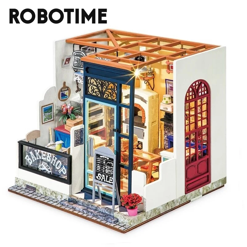 Robotime Rolife DIY магазин печенья Нэнси Кукольный дом с мебелью для детей миниатюрный