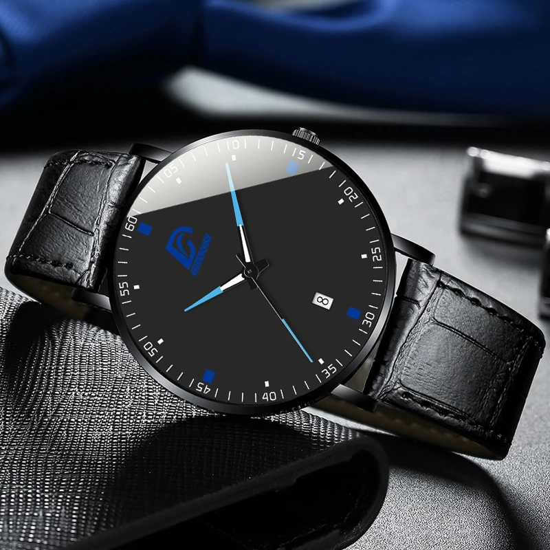 

Минималистский стиль DIJANES, ультра-Dunne Uhren, тонкие повседневные черные браслеты, мужские часы