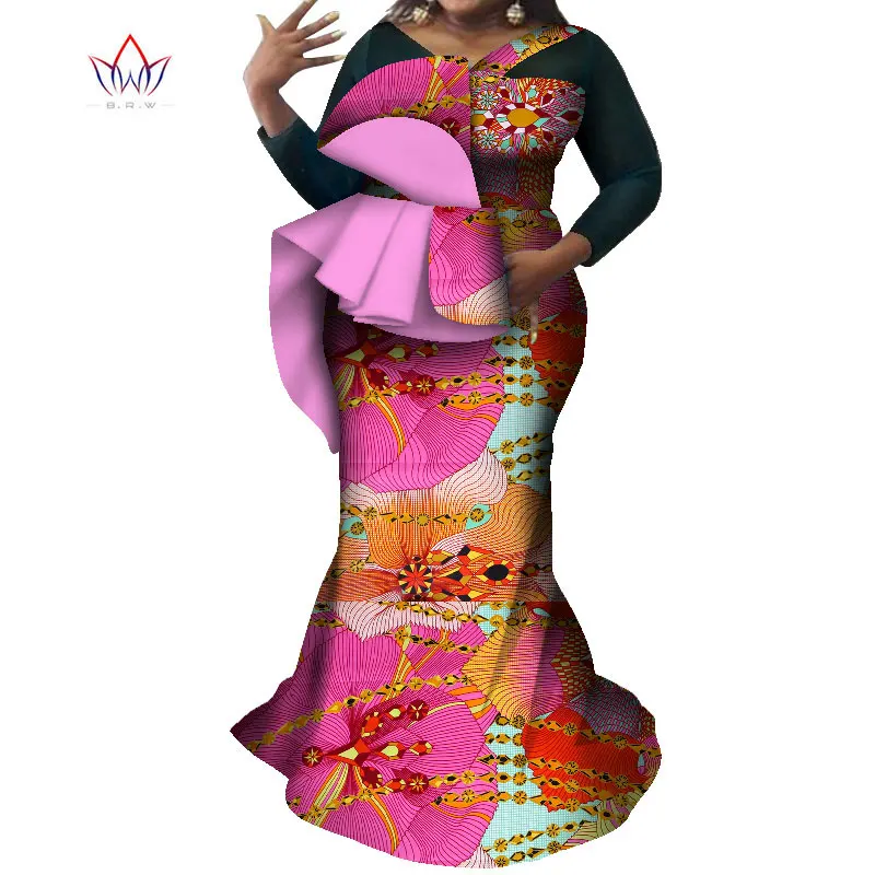 Vestidos African Dresses for Women 2020 Dashiki Elegant Party Dress Plus Size Srapless Traditional African Clothing WY8225