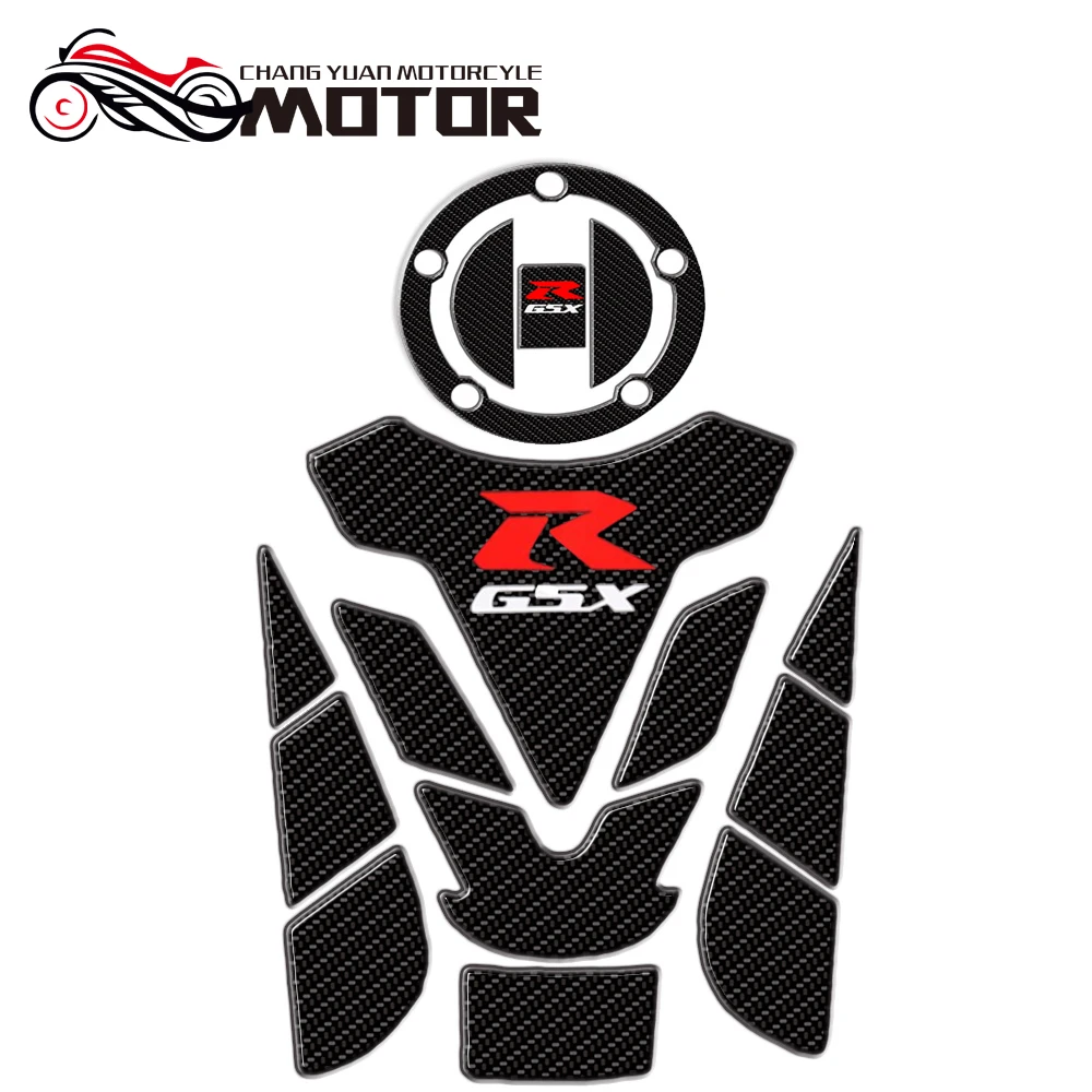 3D де фибра карбоно ла мотобайклета Танк хуесо Пескадо Decoration pegatinas apto para Suzuki GSXR 600 K 5