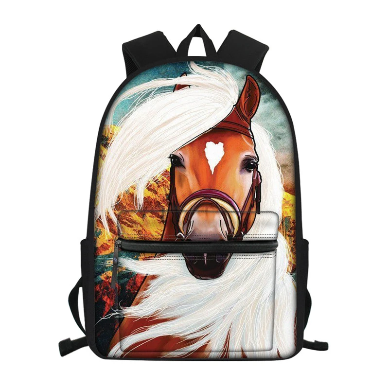 Black Horse School Bag Set For Teen Boys Girls Cute Student Kids Schoolbag Primary Children Bookbag Mochila Gift