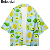green avocado kawaii japanese streetwear cardigan women men haori cosplay kimono top yukata clothes plus size 4xl 5xl6xl 2021