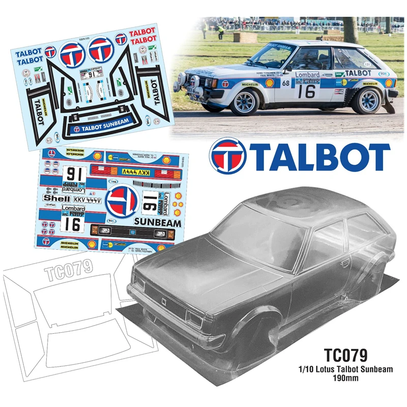 

1/10 Lotus Talbot Sunbeam прозрачный корпус ПК колесная база 258 мм ширина 190 мм Дистанционное управление Автомобильная деталь
