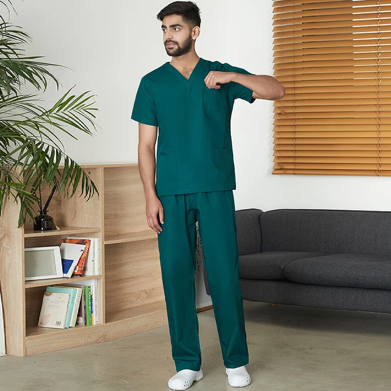 

Высококачественные брюки унисекс с V-образным вырезом (топ + брюки), для салона красоты, брюки с эластичным поясом, унисекс, дышащий хирургиче...