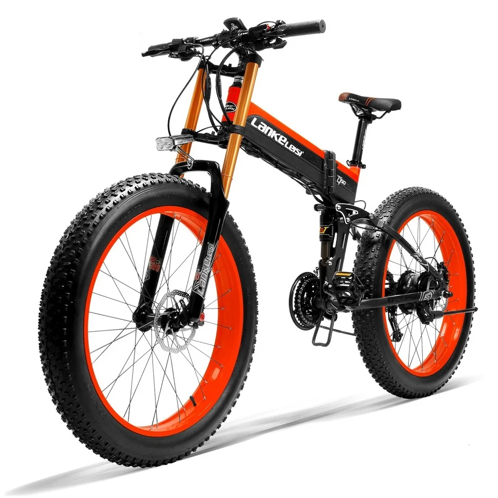 Kaufen LANKELEISI E-Bike 1000W Motor 12,8 AH Panasonic Lithium-Batterie 26x 4,0 Zoll Fett Reifen Elektrische Fahrrad Klapp Elektrische Fahrrad