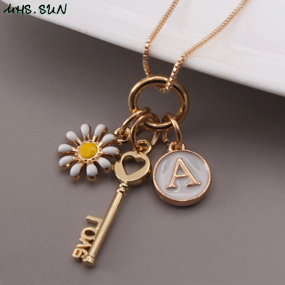 Колье с цветком для девочек MHS.SUN колье подвеской из 26 букв и буквами Алфавит