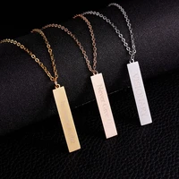 customized personalized plate pendant engraving necklace stainless steel custom name chain choker women fashion jewelry gift