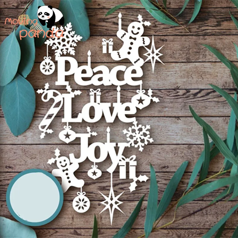 Металлические пресс формы peace love joy Новинка 2019 г. Фоновые ремесла штампы
