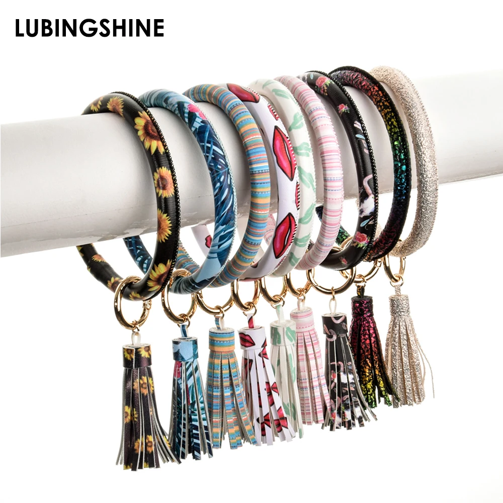 Цветной кожаный брелок с кисточками ювелирные аксессуары сделай сам шикарный