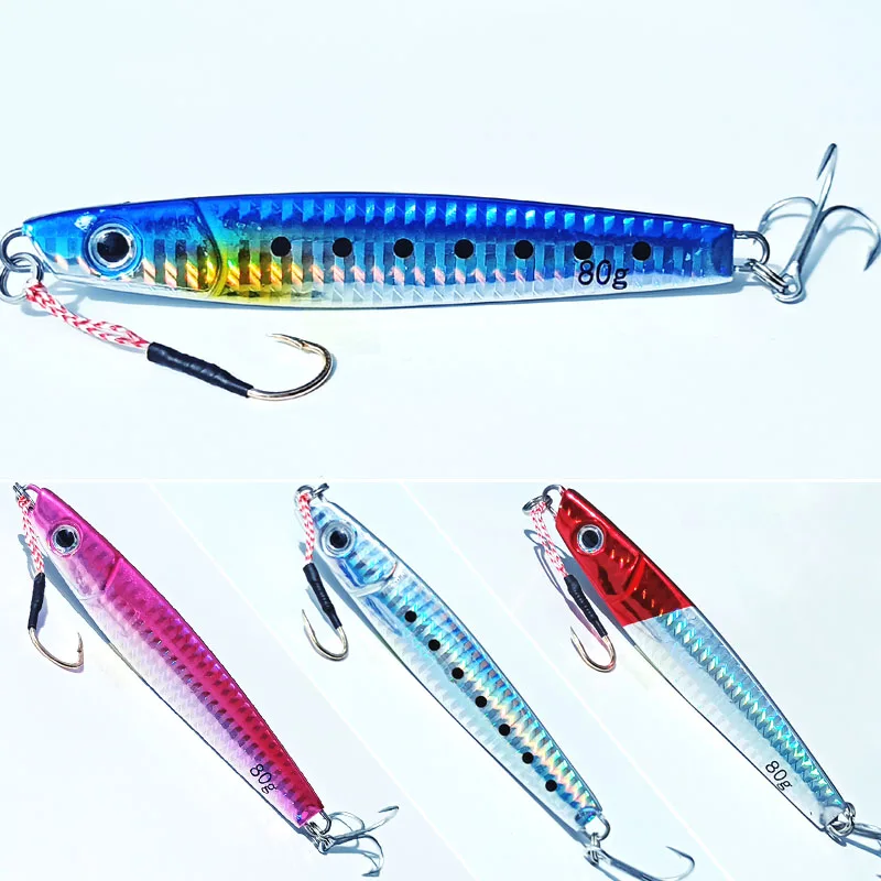

4pcs 20g/40g/60g/80g/100g mackerel, mullet lure lmetal jig metal fishing lure lead jig assist fishing hook good quality