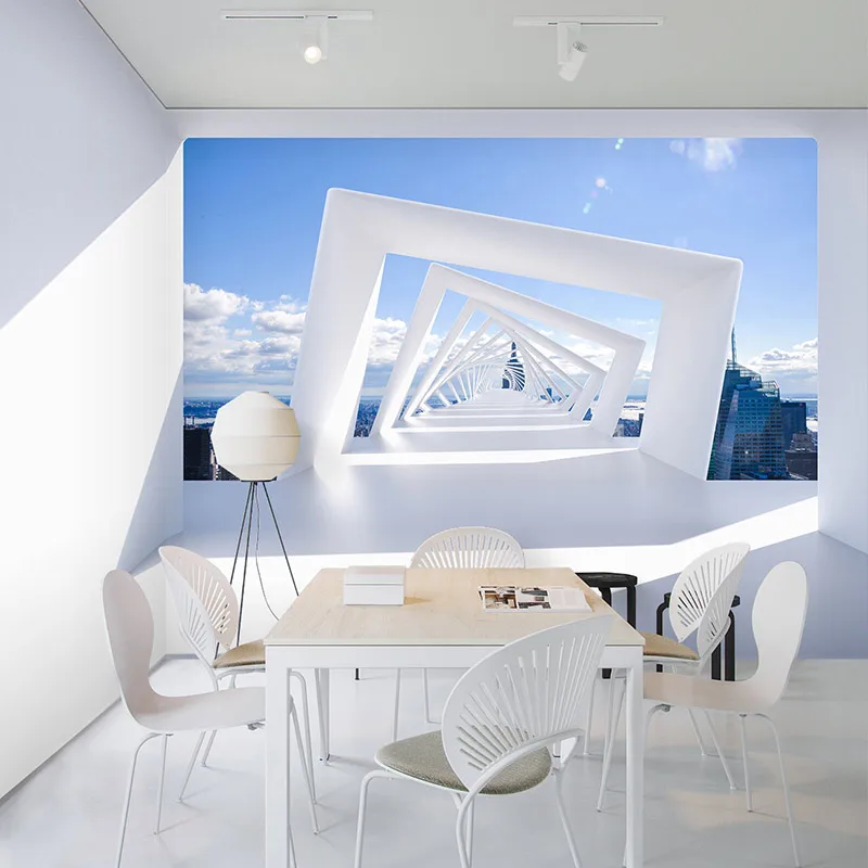 Визуальное расширение пространства обои простой современный вид офиса западный