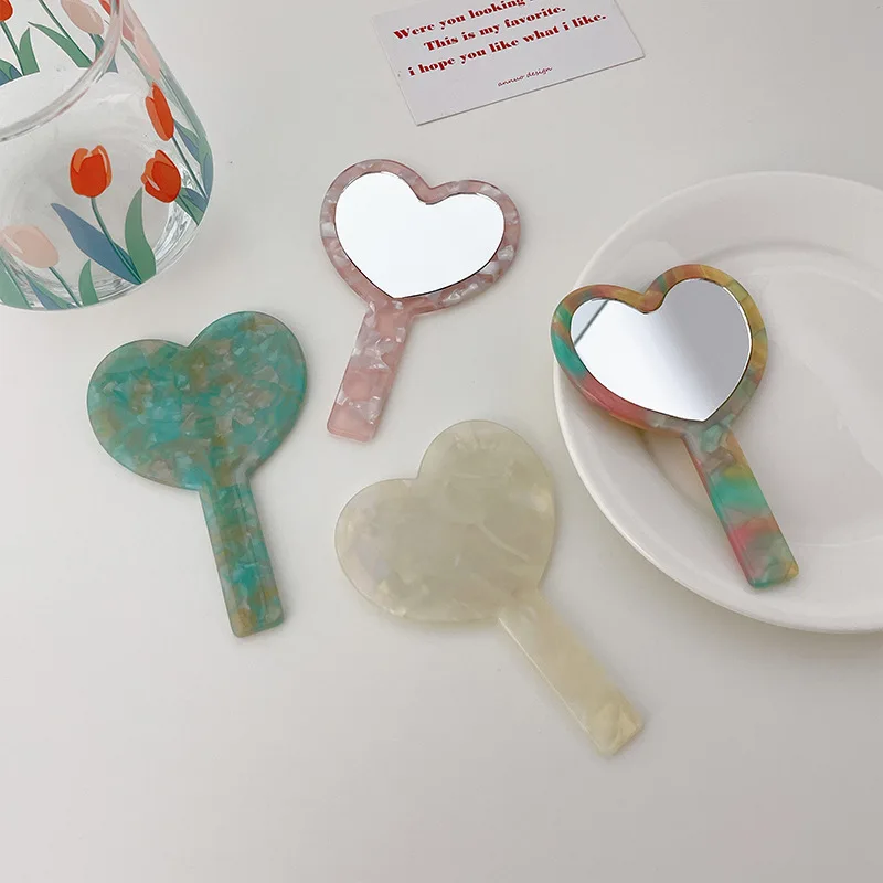 Винтажное ацетатное ручное зеркало для макияжа с ручкой компактные зеркала