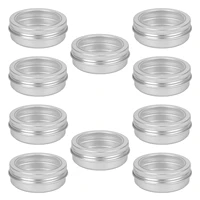 10pcs 60g jar aluminum cans gift giving outdoor fishing empty round tins with clear window spices candles container screw top