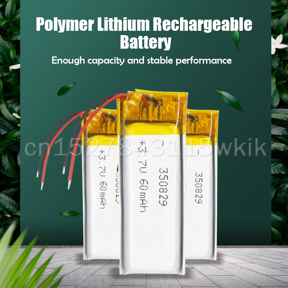 3.7v 60mAh 350829 Lithium Polymer Li-Po li ion Rechargeable Battery For GPS Camera Power Bank Tablet Electric Toys PAD DVD | Электроника