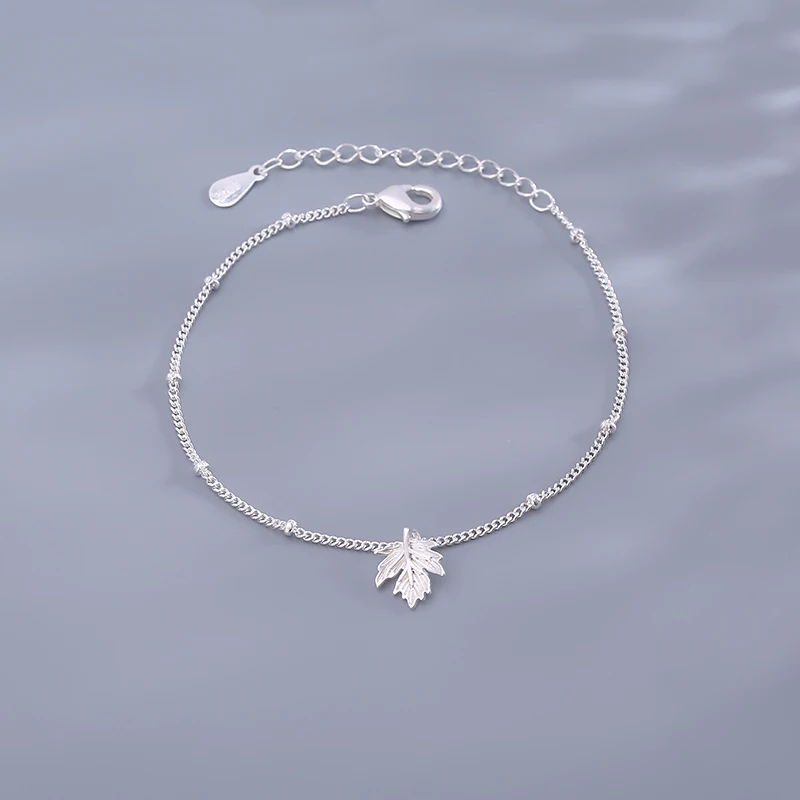 Браслеты серебряного цвета с листьями ветвями лесами кленовыми браслеты