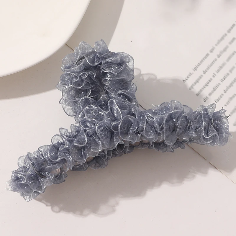 

Lace Mesh Hair Claws Crab Fluffy Net Yarn Hairpin Geometric Barrettes Candy Color Hair Clips New Shark Hairpins Hair Accessories