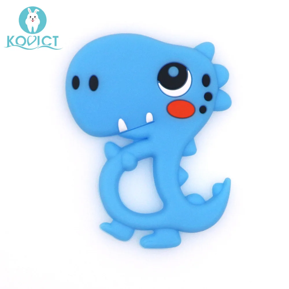 04 Blue Kovict BPA бесплатно 1 шт. Динозавр Детский Силиконовый грызунок милые Прорезыватели для зубов жевательные в форме животных Товары для малышей подарок для кормления - Цвет: 04 Blue