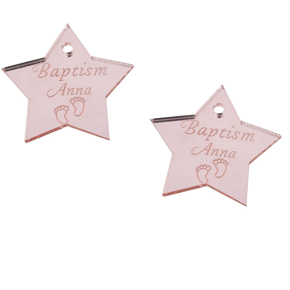 

50PCS Personalized Engraved Love Star Name Card Table Centerpieces Baby Shower Decor Tag Baptism Birthday Wedding Gift Favor