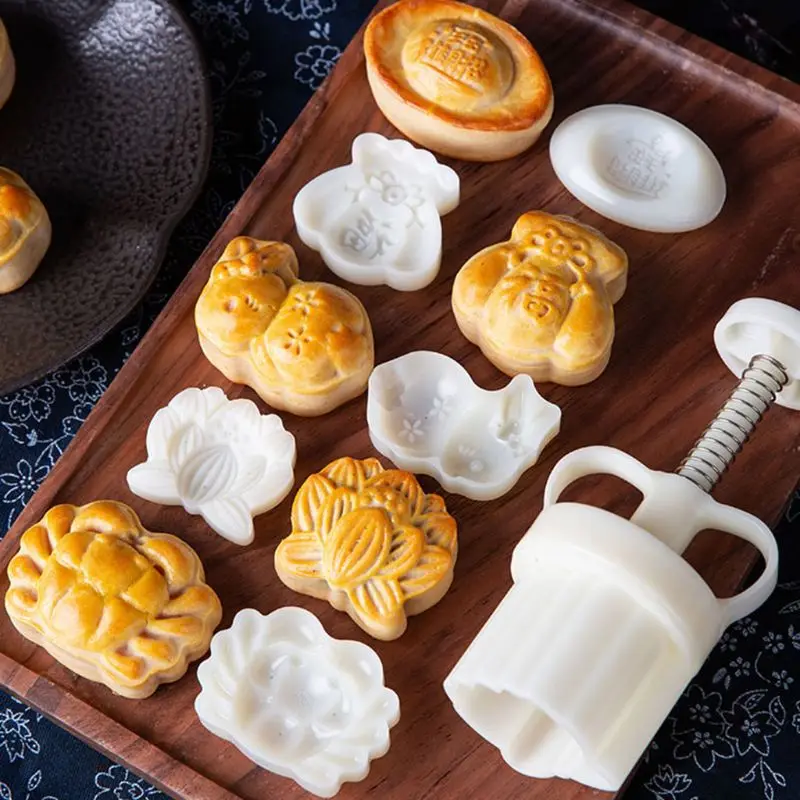 

50g Moon Cake Mold Turtle Stamp Barrel Mooncake Hand Pressure Pastry Mould