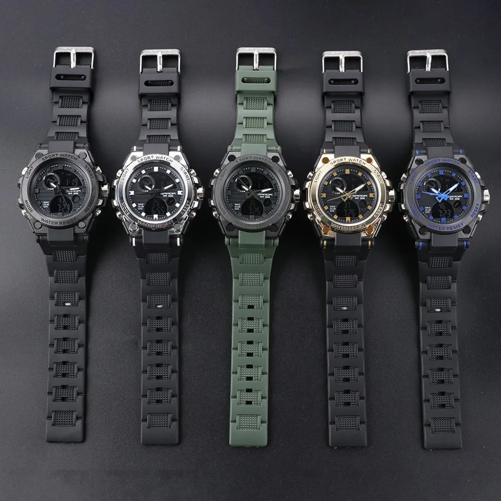 reloj мужские спортивные часы с двойным дисплеем Аналоговый Цифровой светодиодный электронный модные наручные часы reloj hombre erkek kol saati