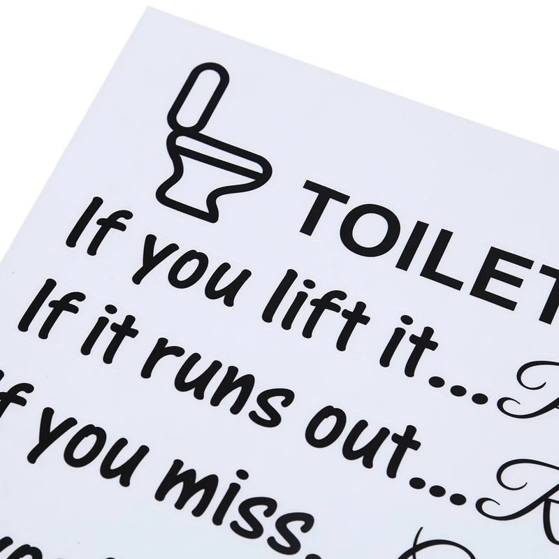 

Toilet Rules Bathroom Removable Wall Sticker Vinyl Art Decals DIY Home Decor