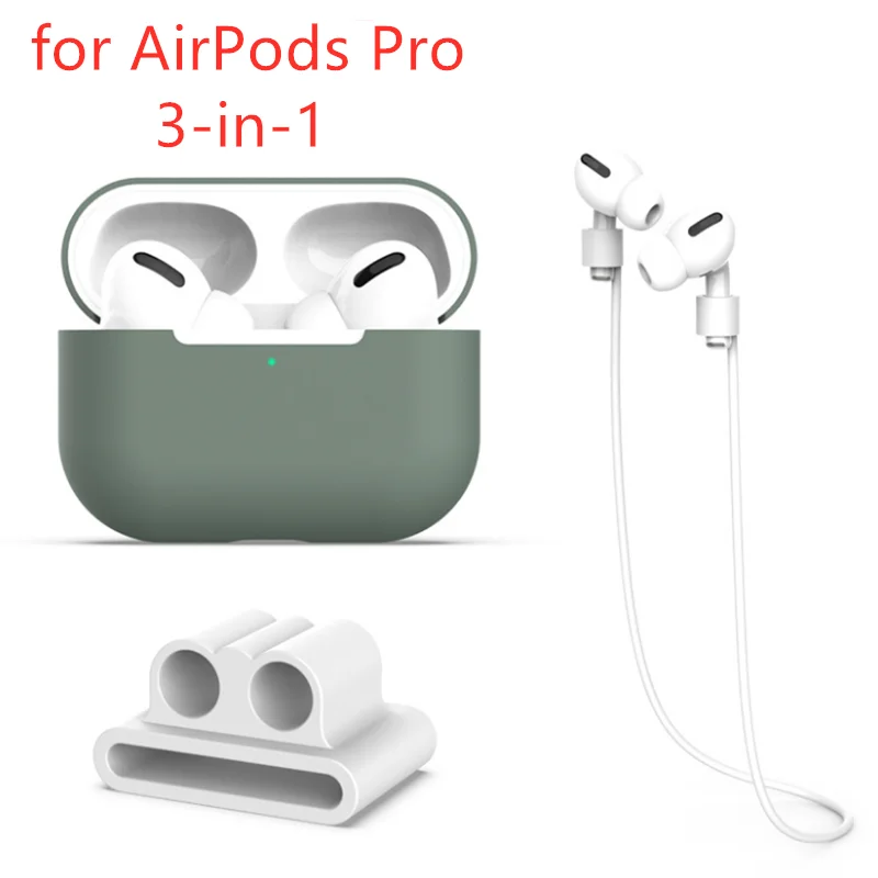 3 в 1 Мягкий силиконовый чехол для наушников Apple Airpods Pro Air Pods Airpodspro Bluetooth