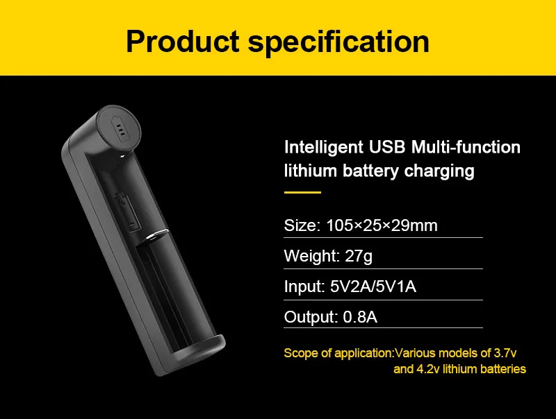 PHOMAX 1 slot smart LED индикатор быстрой зарядки 18650 IMR/литий ионный Аккумулятор AA AAA 16340 18700