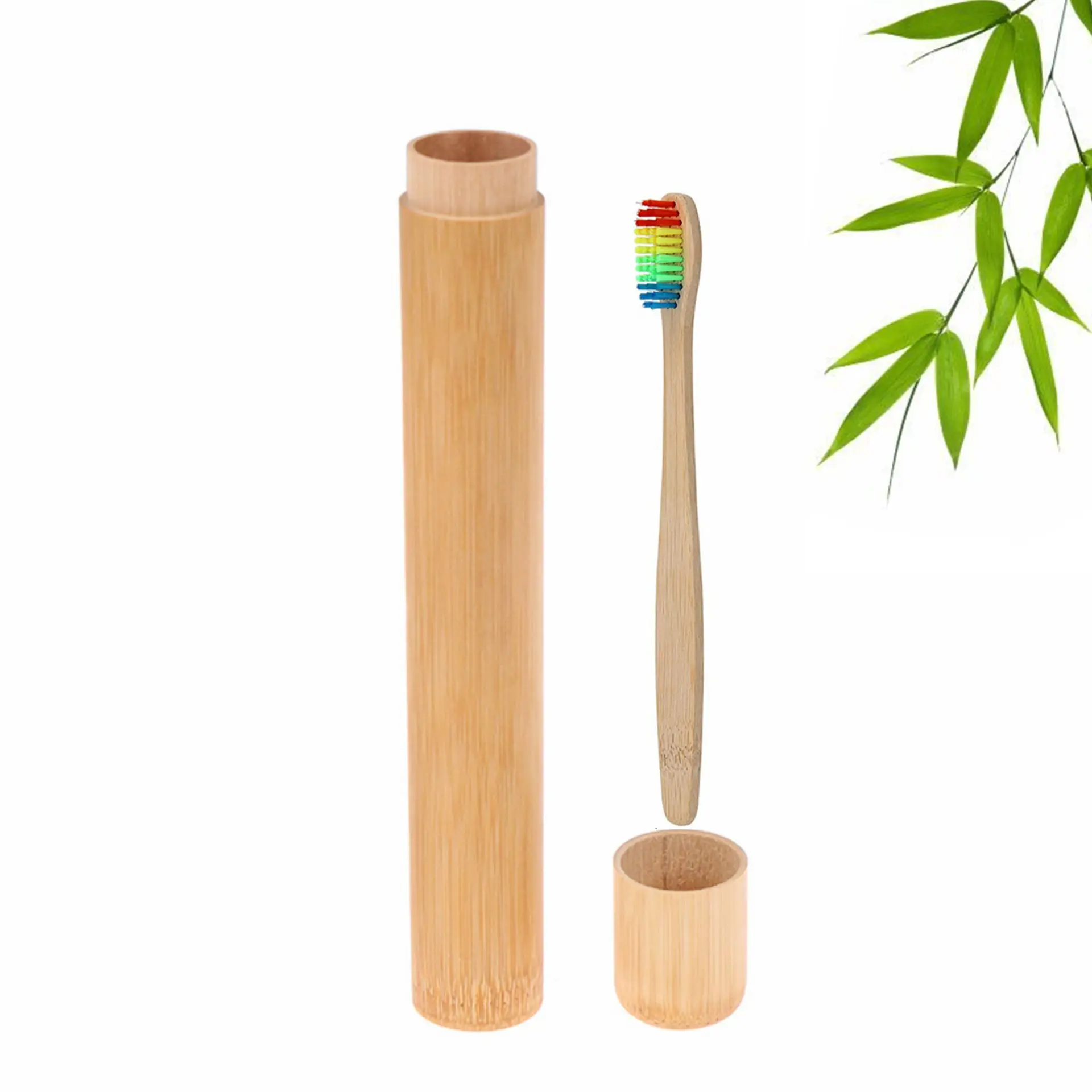 Набор бамбуковых насадок для зубной щетки футляр бамбуковый контейнер