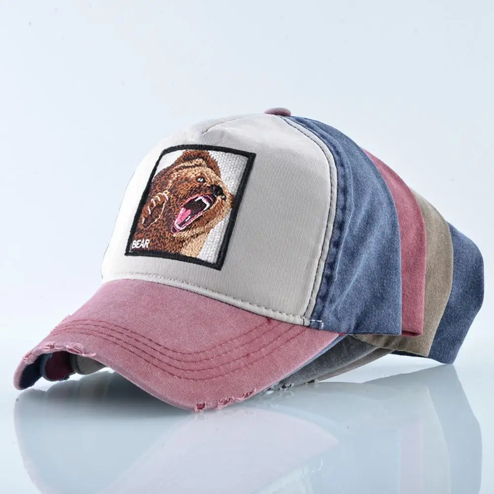 Летняя бейсбольная кепка для мужчин и женщин бейсболки модная вышитая животная