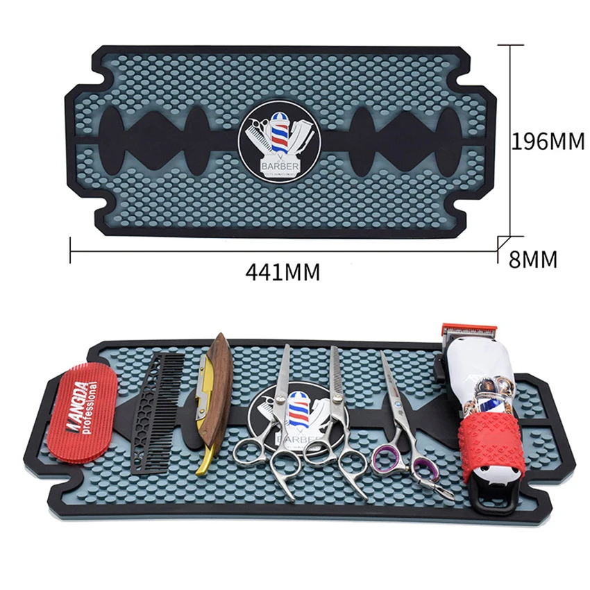 

Barber Shop Hairdressing Tools Mat Anti-slip Hairdressing Insulation Pad Hairdresser Desktop Styling Comb Scissors Blade Pads