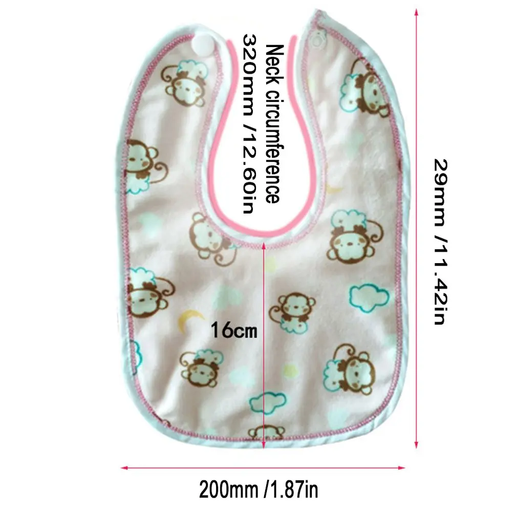 

Children's Waterproof Saliva Towel Bib Super Soft Bib Baby Double Saliva Towel Baby Eating Bib Cartoon Bib