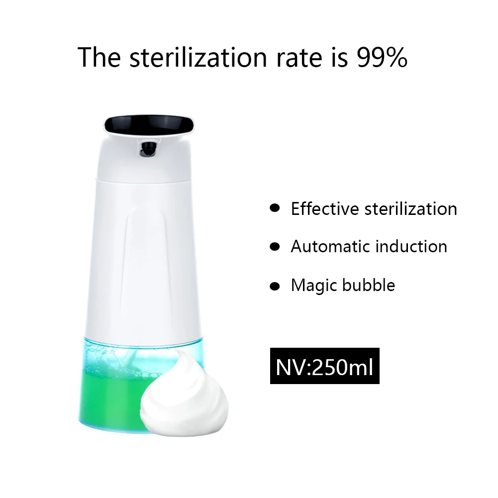 

250ML Automatic Soap Dispenser Automatic Waterproof Foam Wall Infrared Sensor Touchless Hand Washer Soap Dispenser Pump