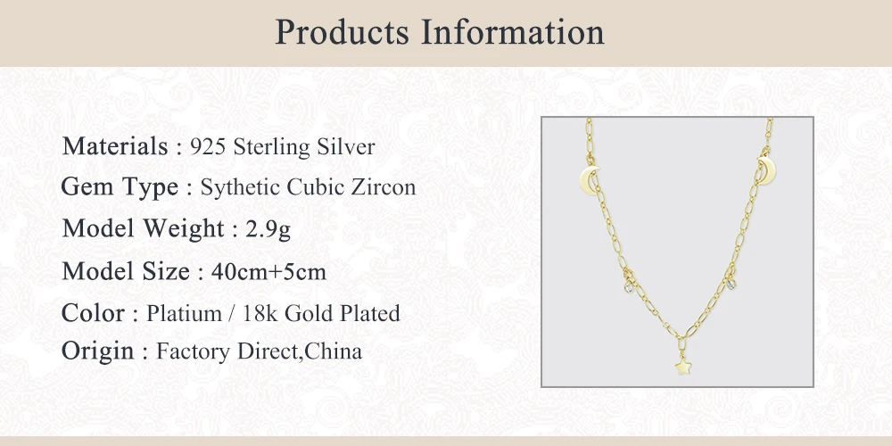 

BOAKO Moon Zircon Necklace For Women 2020 Silver 925 Jewelry Necklace Charms Chains For Jewelry Choker Collier Bijoux#10.10