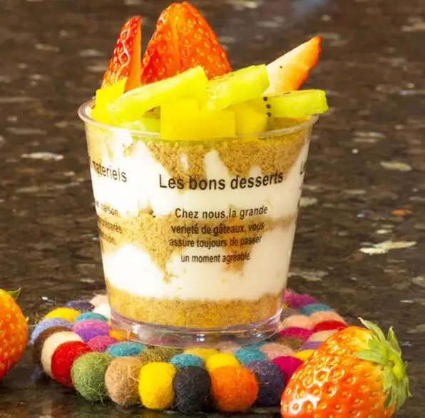 1000 шт. 180 мл Пластик стакан для Тирамису прозрачный мусс чашка древесных опилок с