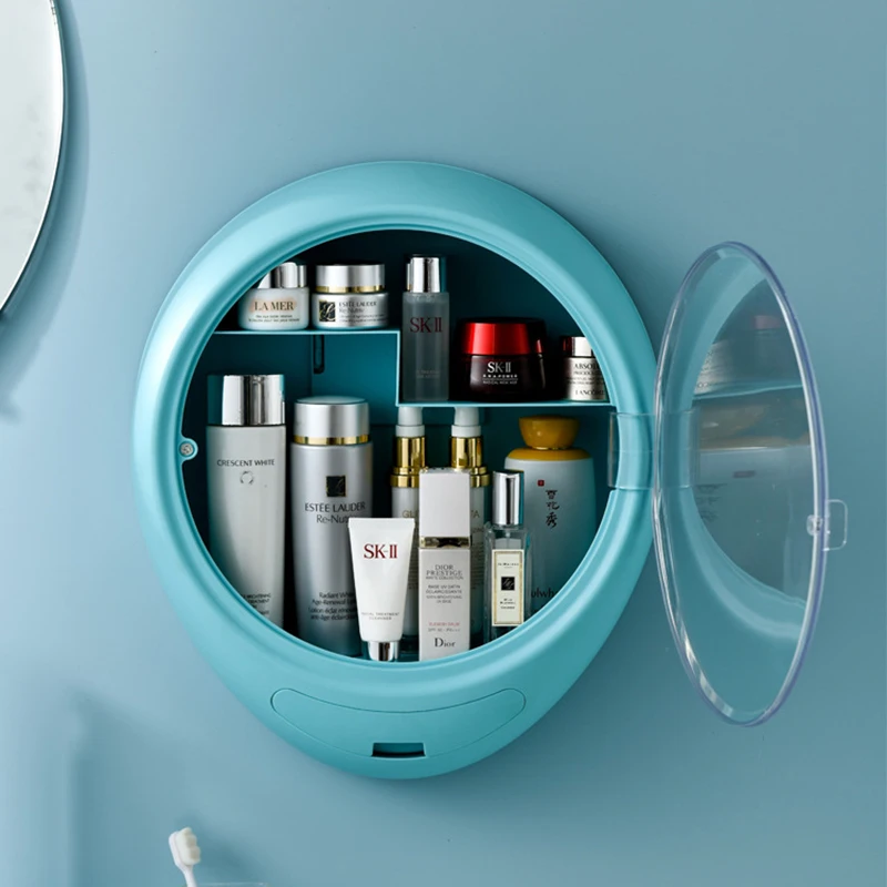 

MUSAMBAN Bathroom Wall-Mounted Makeup Storage Box without Punching Large-Capacity Jewelry Cosmetic Storage Box Home Accessories