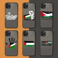 free palestine phone case black matte transparent for iphone 7 8 x xs xr 11 12 pro plus mini max clear funda