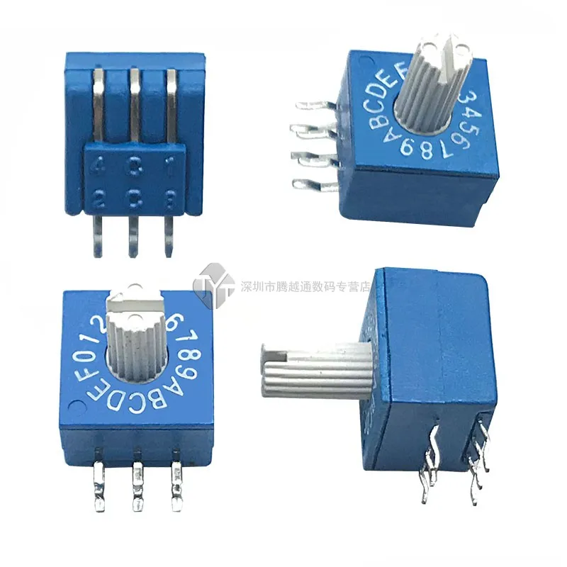 

1 Piece 16-Bit With Handle Rotary Encoder Switch 0-F Vertical Side Adjust Dial Code Switch PCB Encoder 8421C 3:3 6-Pin