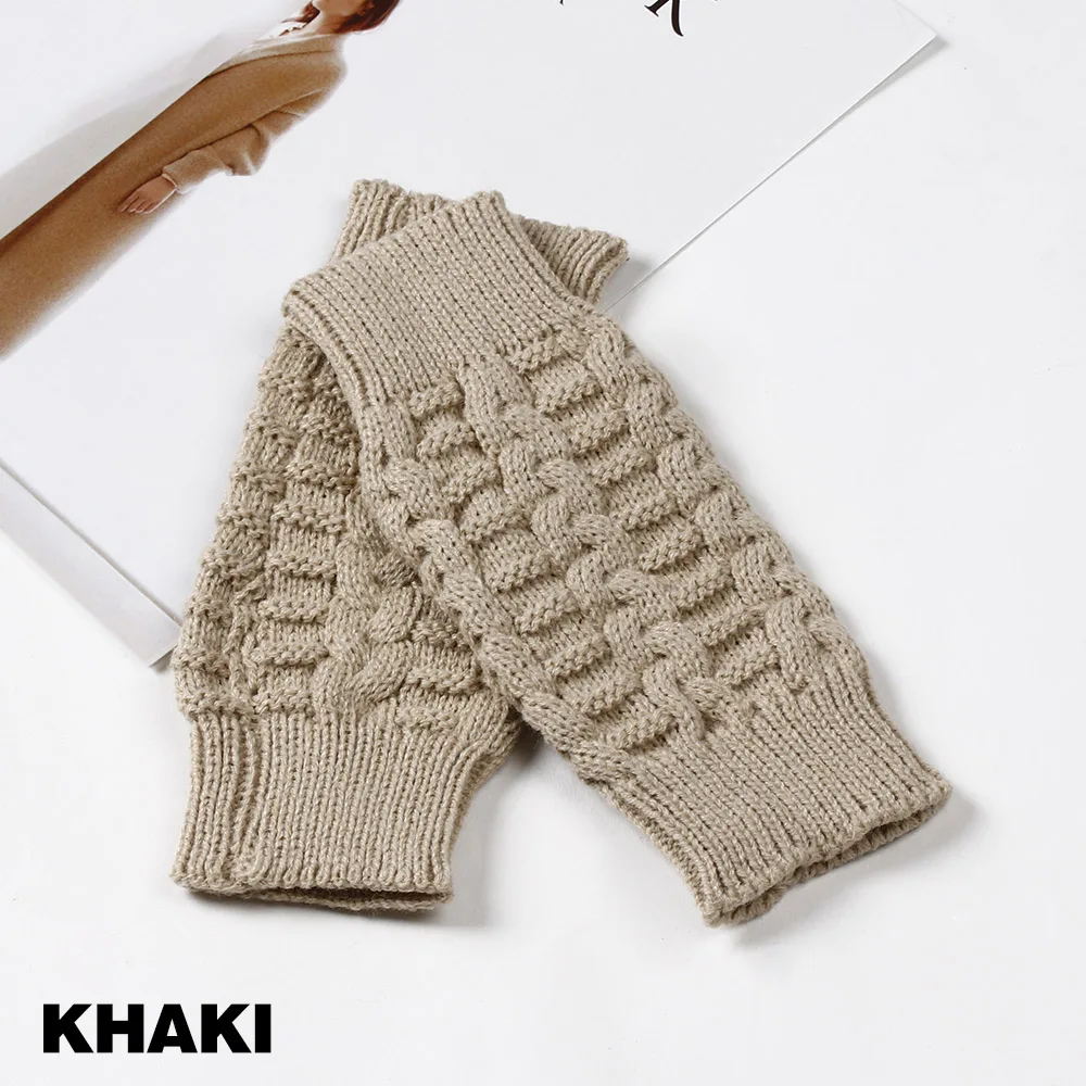 style 7 1 пара, модные женские вязаные перчатки с искусственным кроличьим мехом, вязаные перчатки без пальцев, вязаные варежки, теплые зимние осенние перчатки - Цвет: style 7