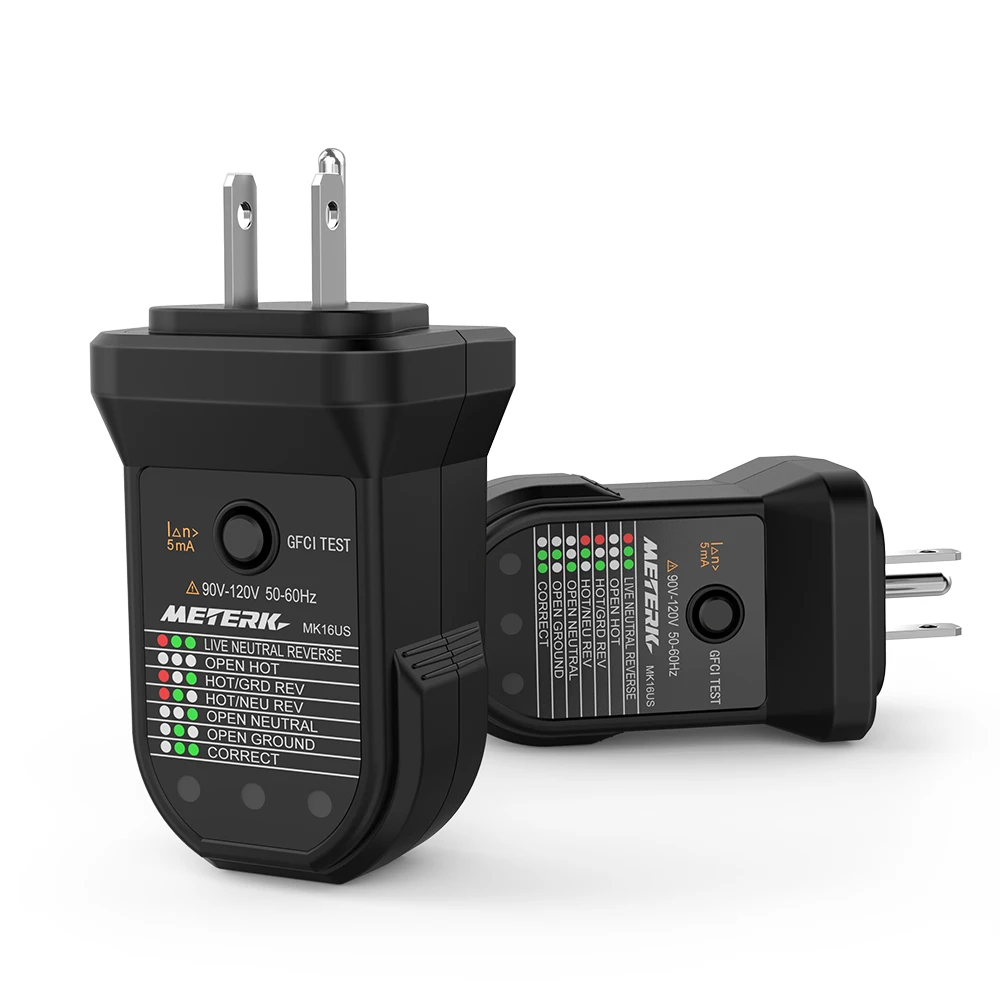 Тестер электрической розетки Meterk Advanced RCD Автоматическое тестирование провода заземления детектор полярности электрической цепи Seek