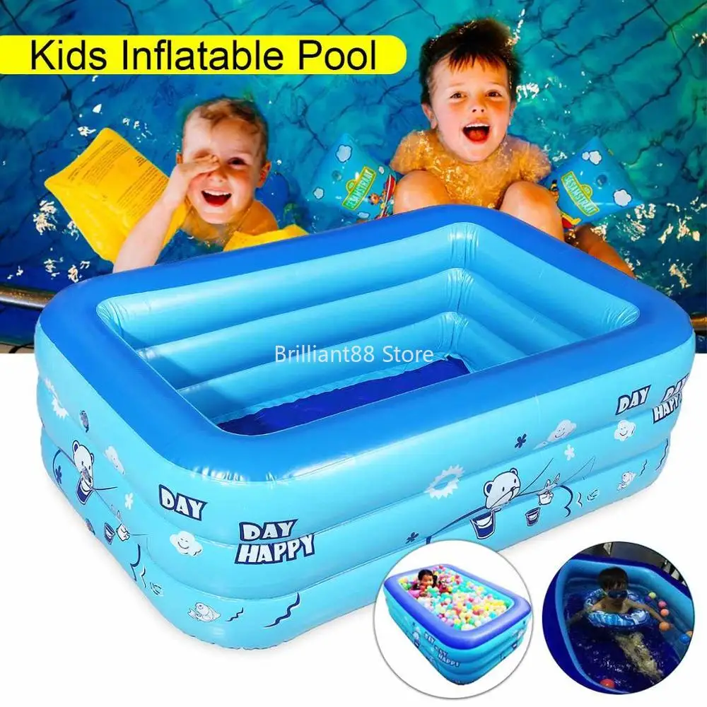 

120/130 Children Bathing Tub Baby Home Use Paddling Pool Inflatable Square Swimming Pool Kids Inflatable Pool Ocean Ball