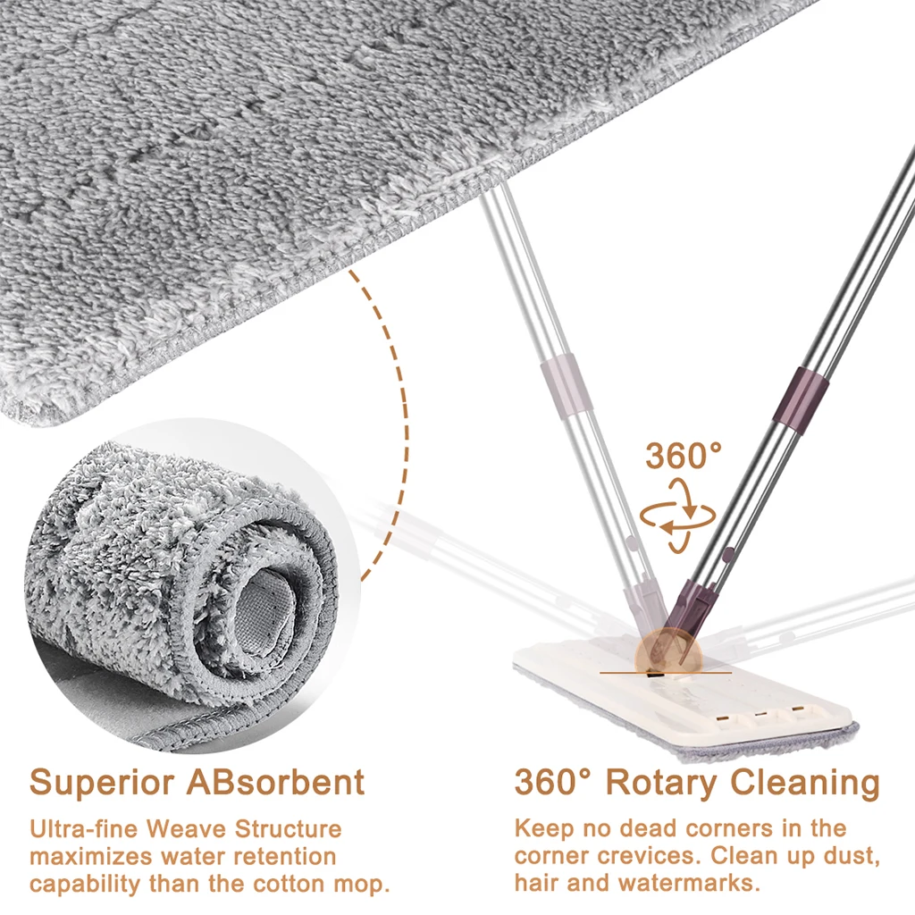 Дом уборки пола Швабра свободной рукой отжимная микрофибры шваброй ведро с трём