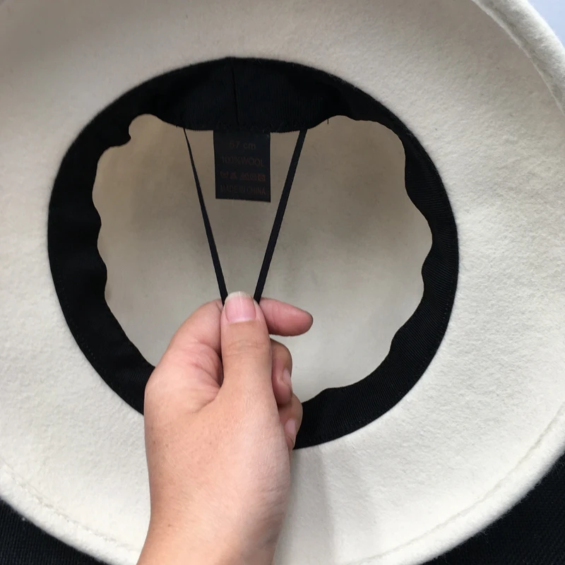 Новая шерстяная белая шляпа женская рыбака темпераментная маленькая фетровая с