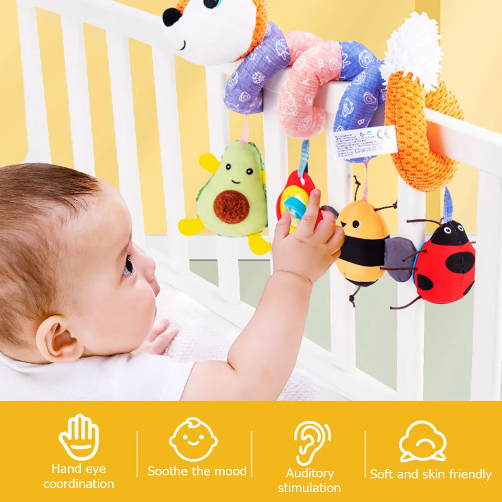

Cartoon Animal Fox Mobile Crib Bed Infant Sound Paper Spiral Plush Rattles Toy Baby Bed Toddlers Toys 0-12 Months