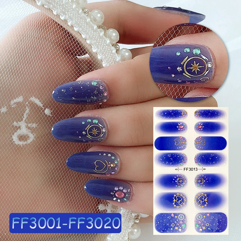 

LADY KINDOM 3D Bronzing Imitation Diamond Nail Polish Film Glitter Powder Nail Wraps Waterproof Eco-friendly Nail Decals Sticker
